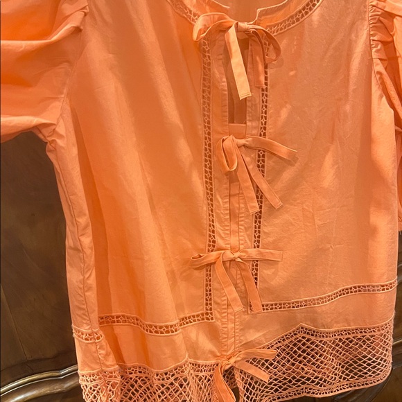 Vineyard Vines Women’s Just Peachy Cotton Eyelet Blouse size M - Picture 5 of 10